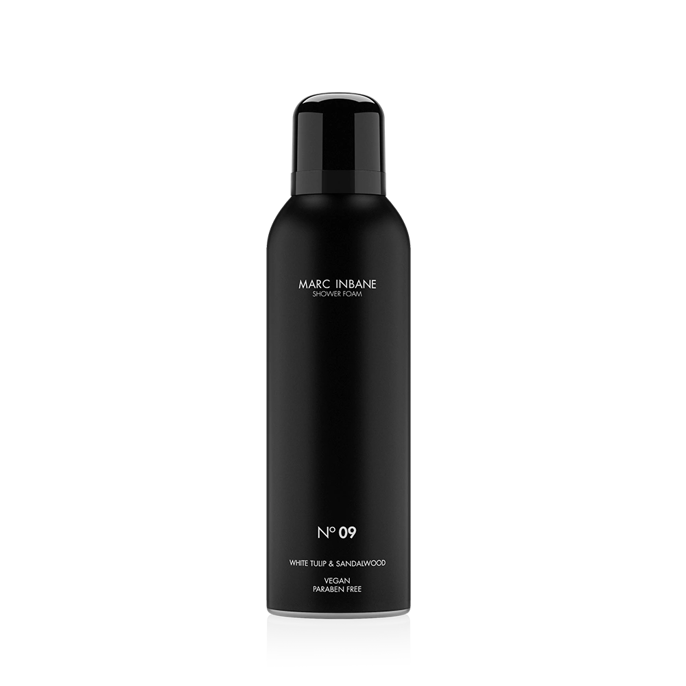 Marc Inbane Shower Foam N°09 – duschskum med doft av vit tulpan och sandelträ.