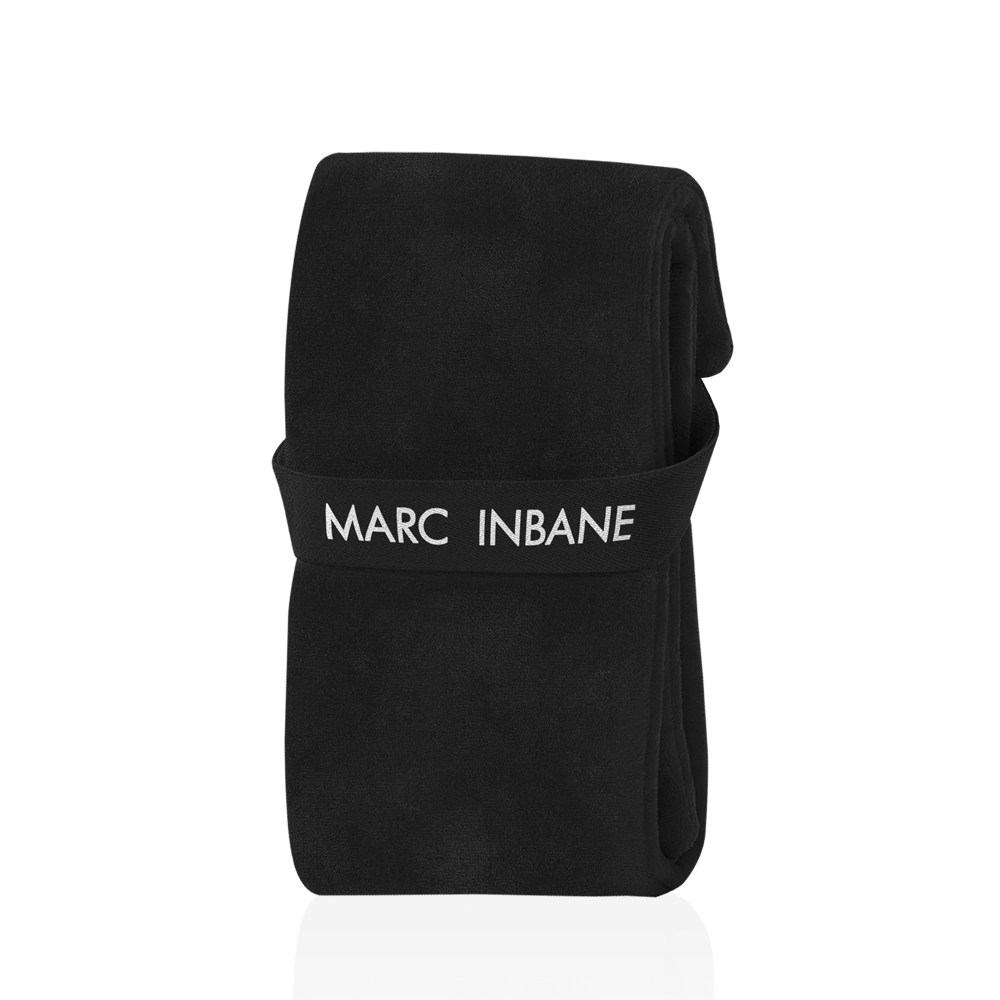 Marc Inbane Back Applicator – svart appliceringsband i mikrofiber för jämn applicering av brun utan sol på ryggen.
