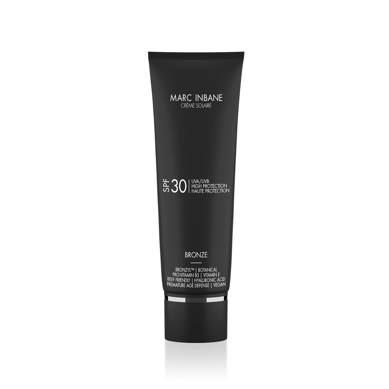 Marc Inbane Crème Solaire Bronze SPF30 – solkräm med hög UVA/UVB-skyddsnivå och brunton.
