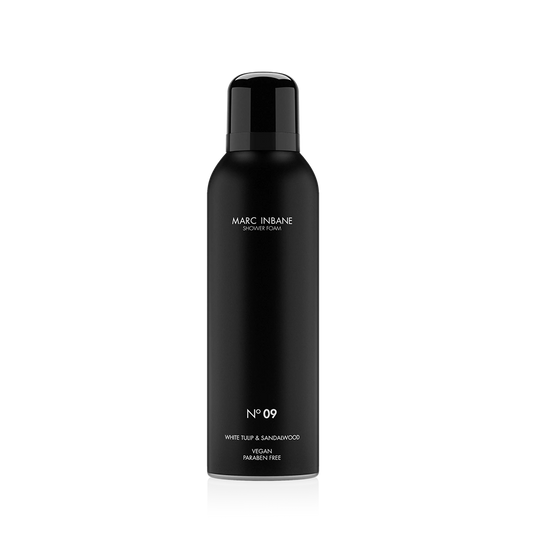 Marc Inbane Shower Foam N°09 – duschskum med doft av vit tulpan och sandelträ.
