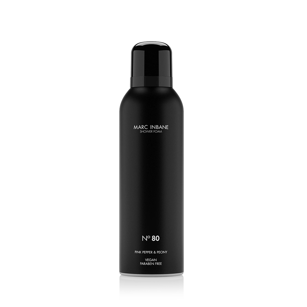 Marc Inbane Shower Foam N°80 – duschskum med doft av pink pepper och pion, vegan och parabenfri.