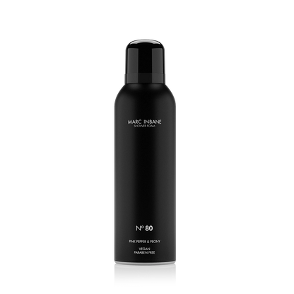 Marc Inbane Shower Foam N°80 – duschskum med doft av pink pepper och pion, vegan och parabenfri.