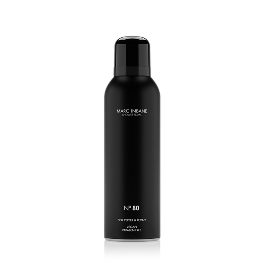 Marc Inbane Shower Foam N°80 – duschskum med doft av pink pepper och pion, vegan och parabenfri.