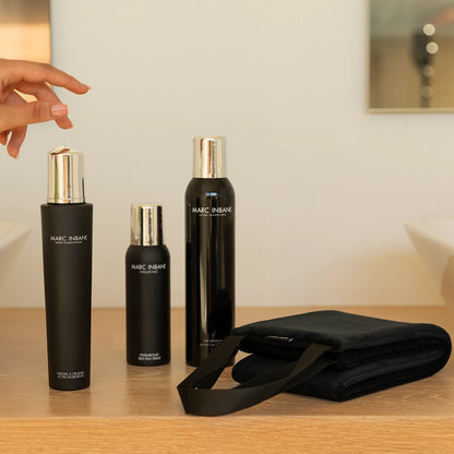 Marc Inbane Back Applicator tillsammans med brun utan sol-produkter från Marc Inbane – perfekt set för helkroppstoning