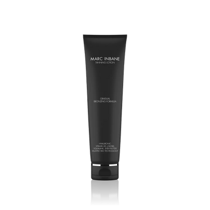 Produktbild på Marc Inbane Gradual Tanning Lotion i svart tub med vit text.
